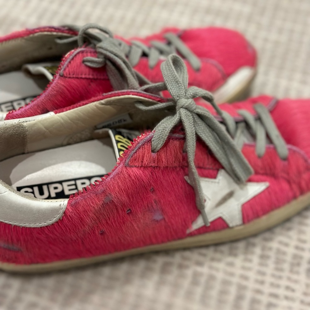 Golden goose sneakers with pink pony hair, lightly worn, size 38 - Picture 4 of 6